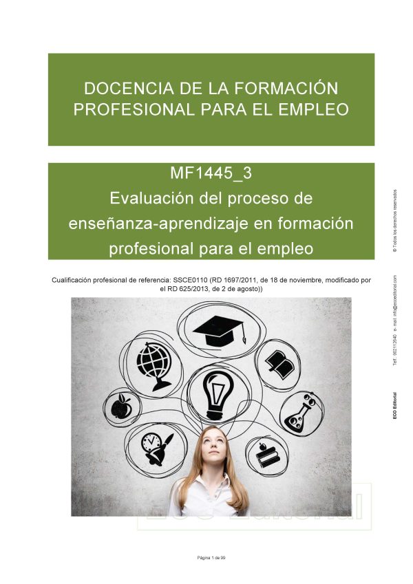 MF1445 3 Evaluacion del proceso de aprendizaje en formacion profesional para el empleo V1 8 Portada interior scaled